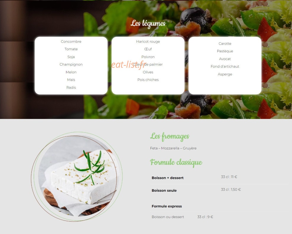 Garden Salade — carte page 4