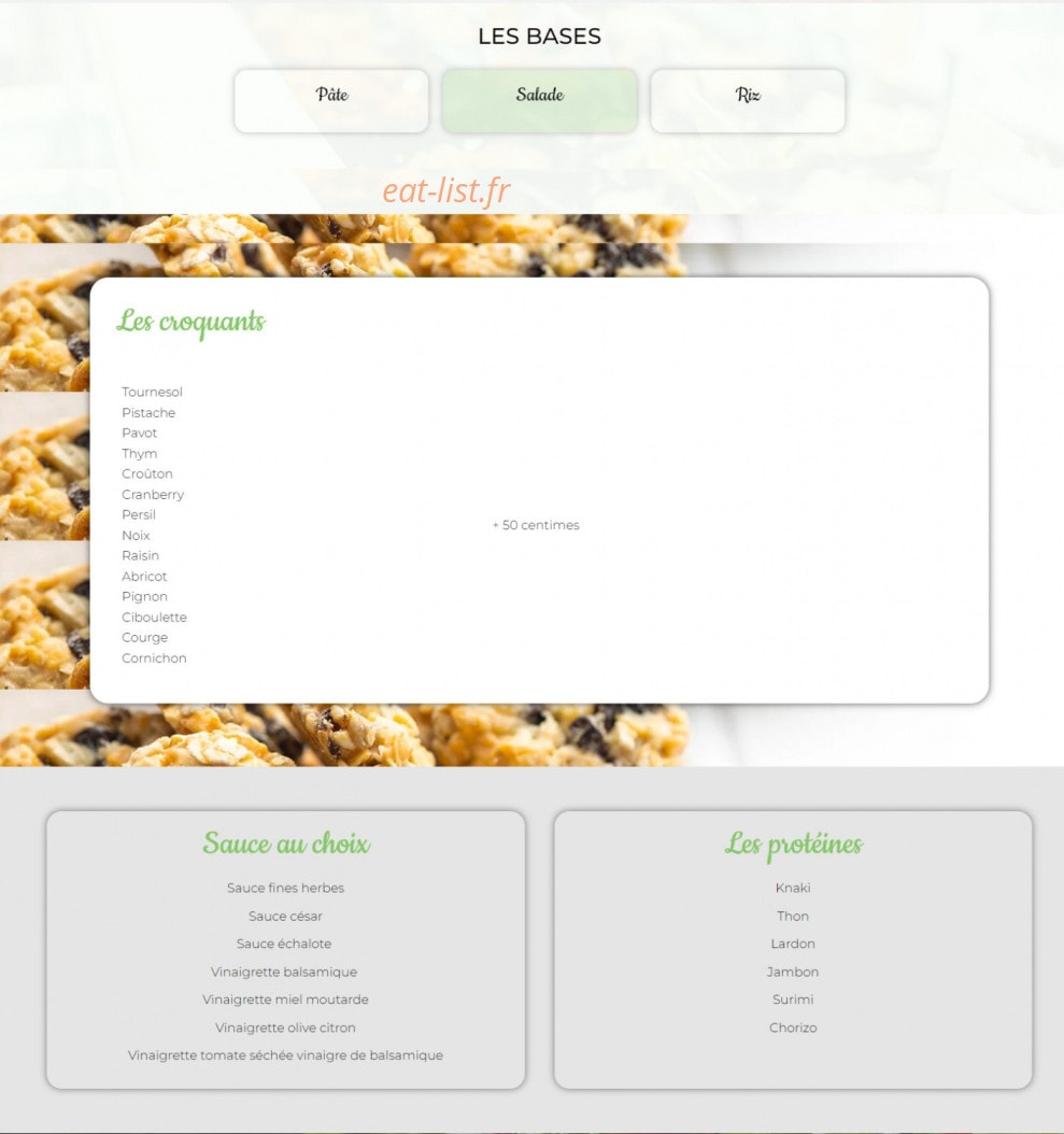 Garden Salade — carte page 3