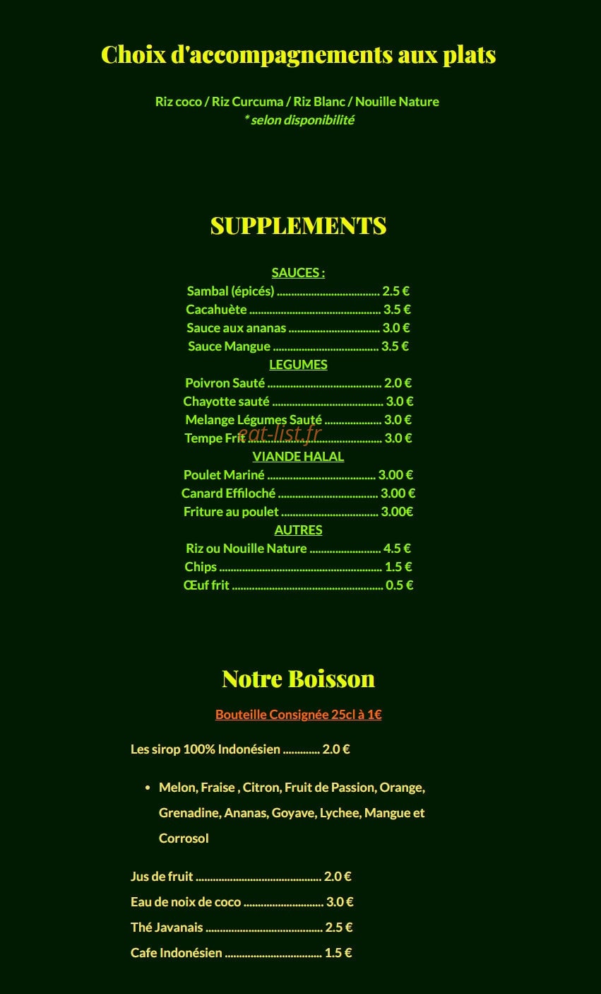 Warung Radja — carte page 3