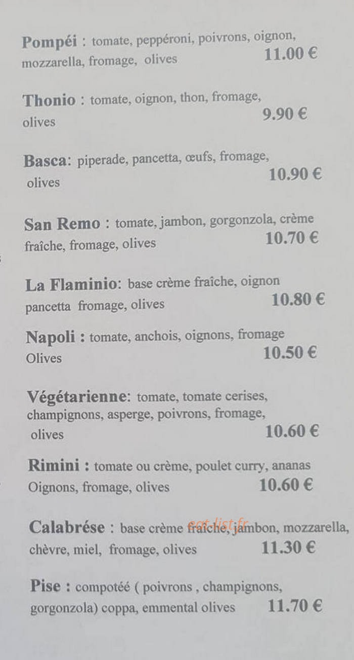 Brasserie Pizzeria Le Colisée — carte page 2