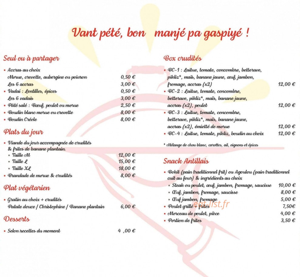 L' Antillaise — carte page 1