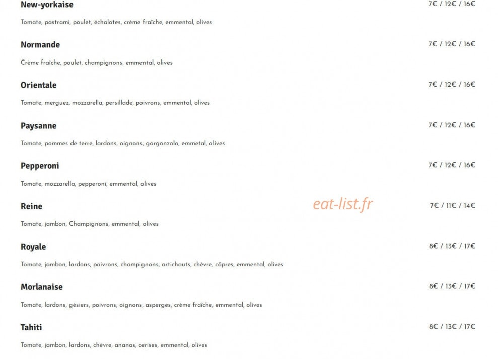 Pizzeria La Roma — carte page 2