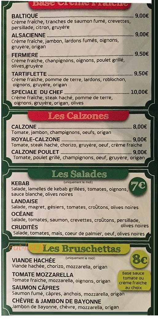 Pronto Pizza — carte page 2