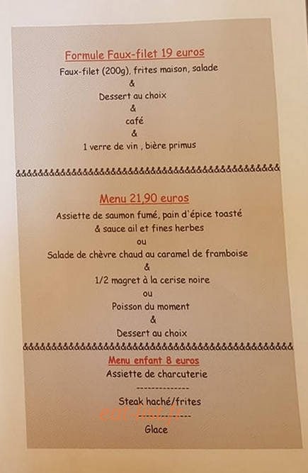Le P'tit Bistrot — carte page 3