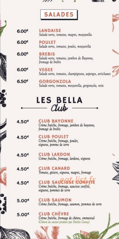 Pizza Bella — carte page 7