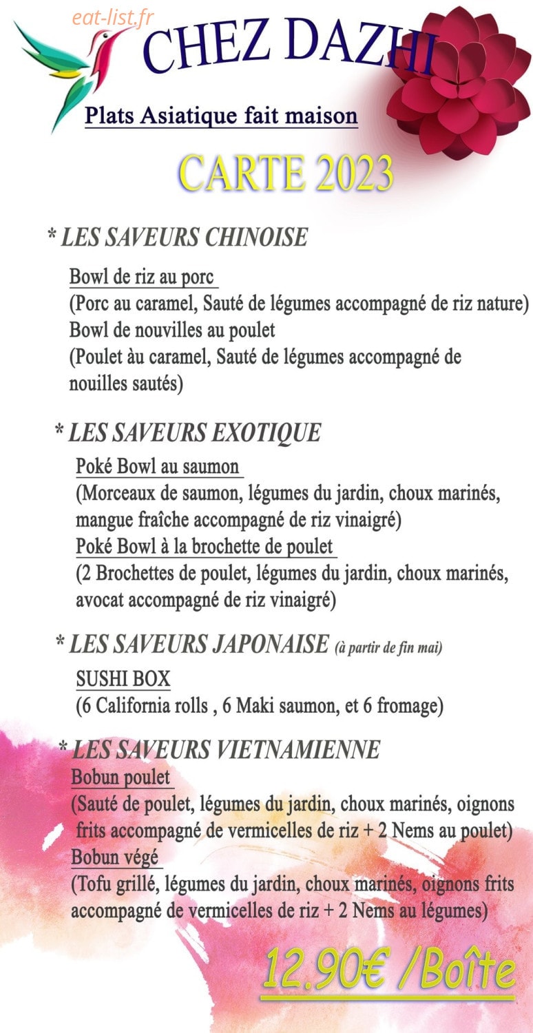 Chez Dazhi — carte page 1