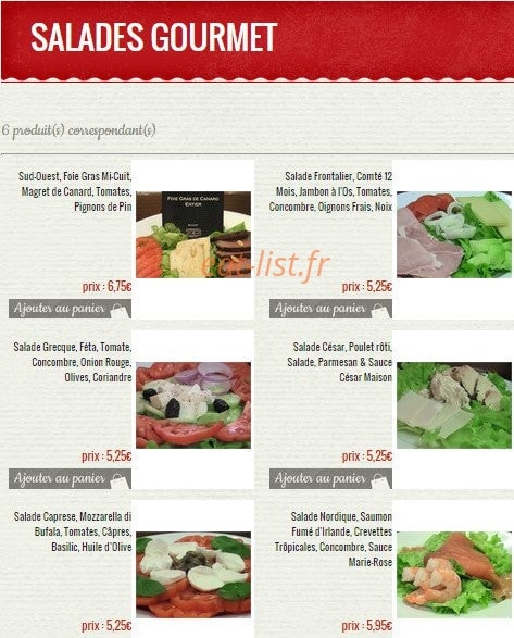 Au comptoir des gourmets — carte page 1