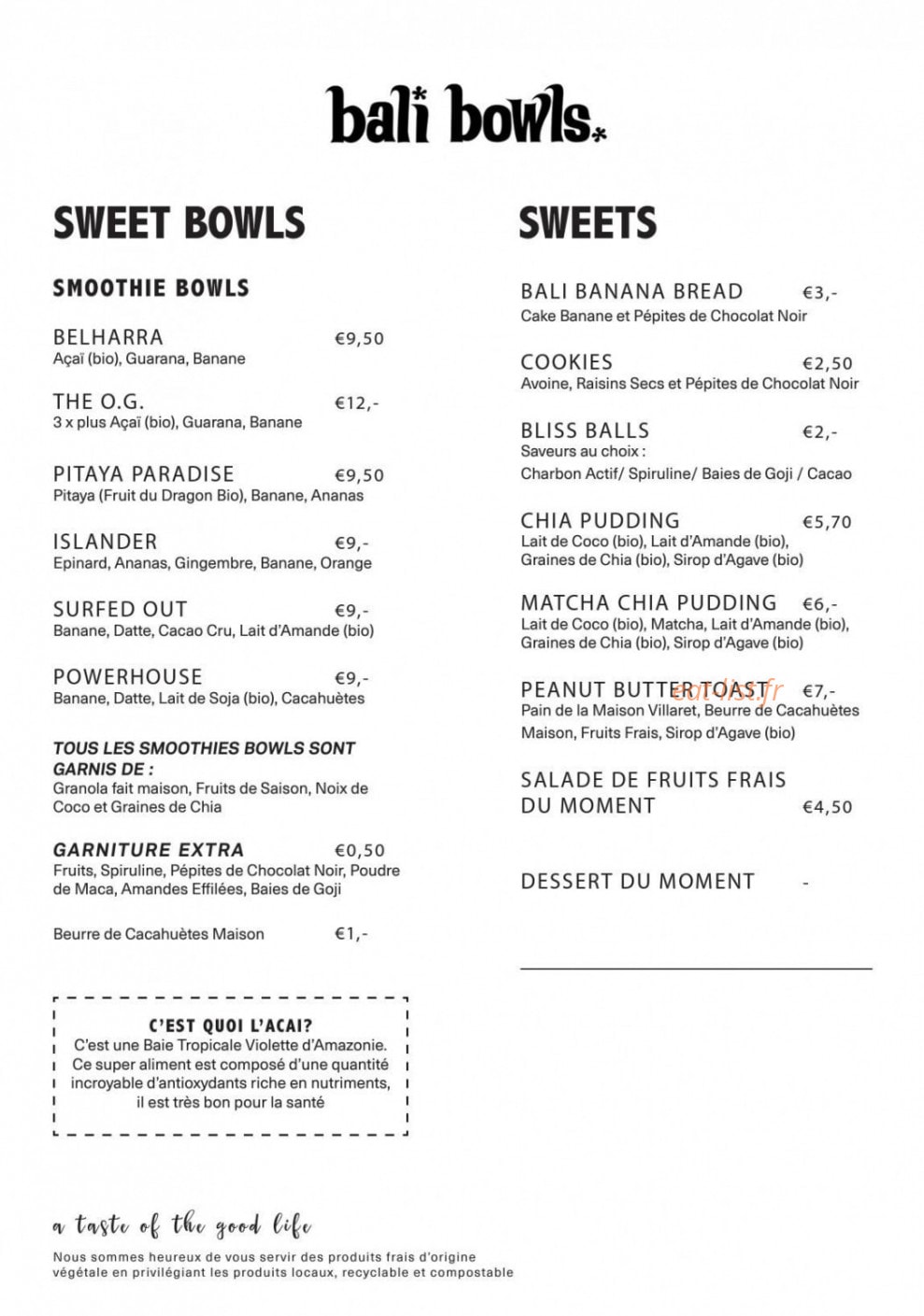 Bali Bowls — carte page 3