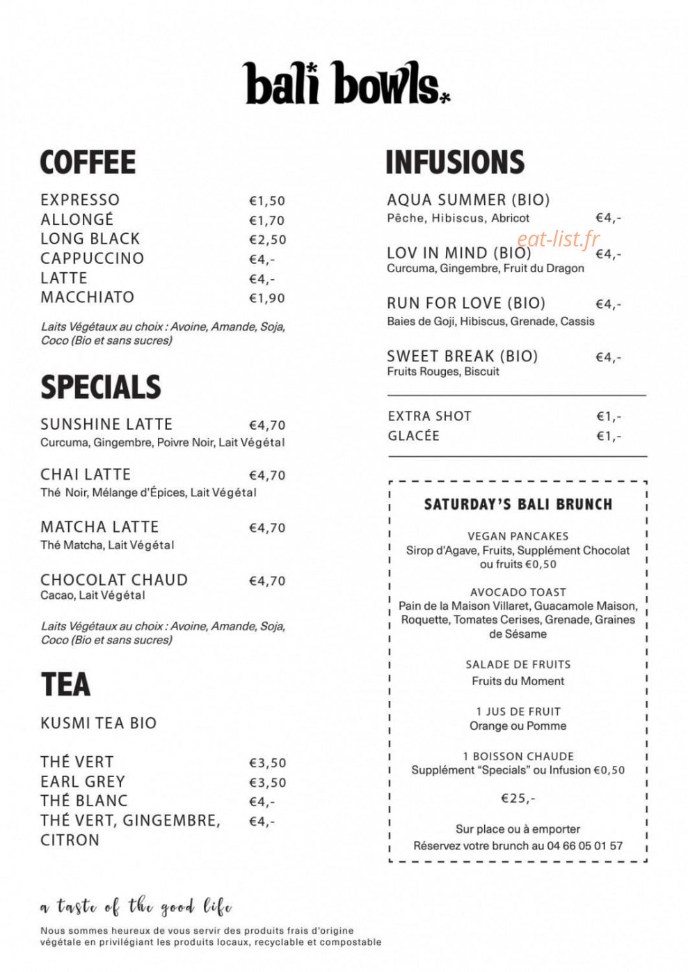 Bali Bowls — carte page 2