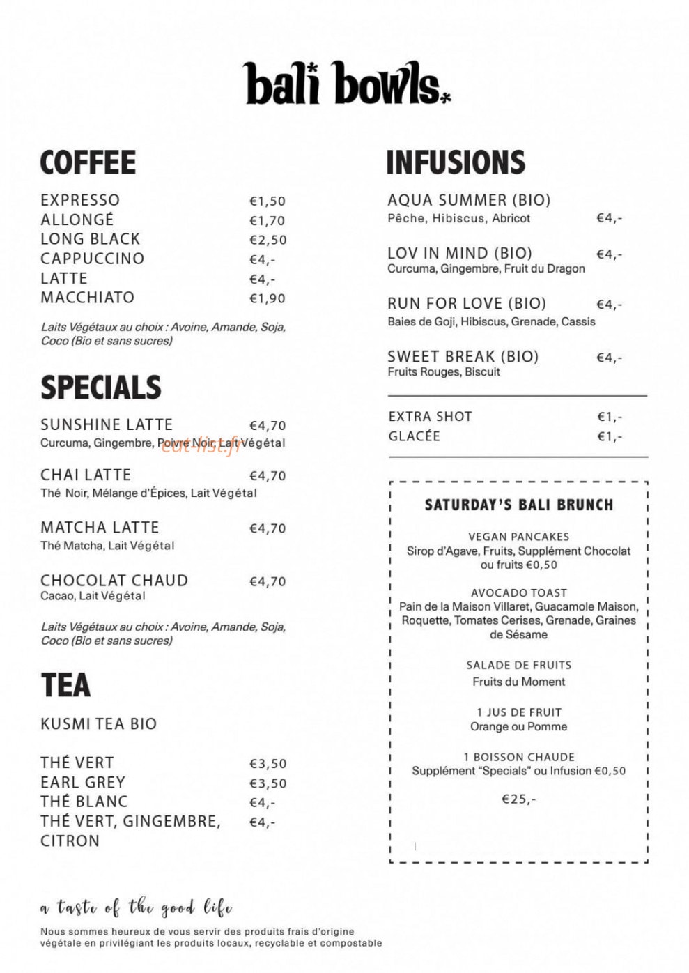 Bali Bowls — carte page 2