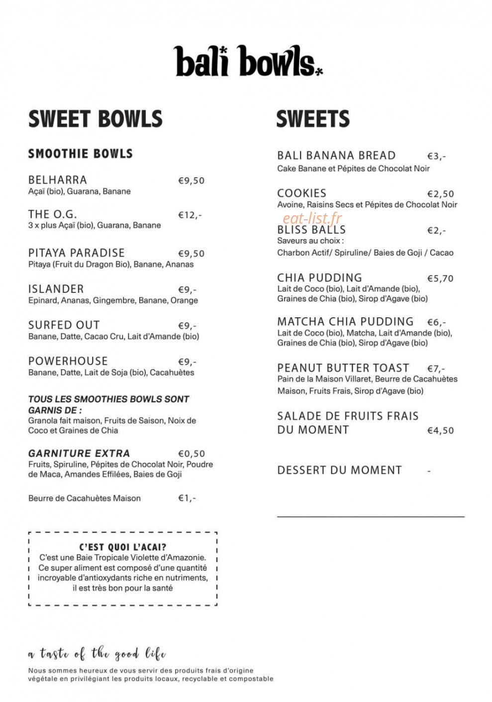 Bali Bowls — carte page 3