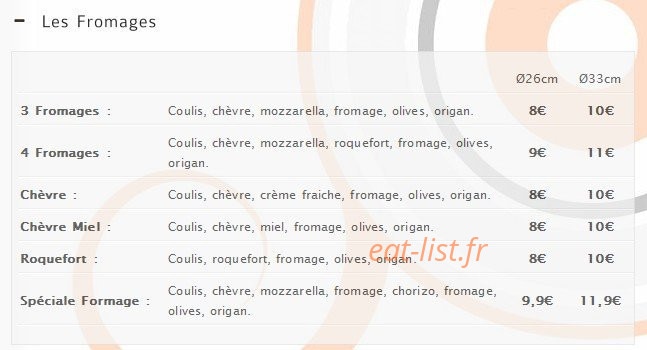 Biarritz Pizza — carte page 2