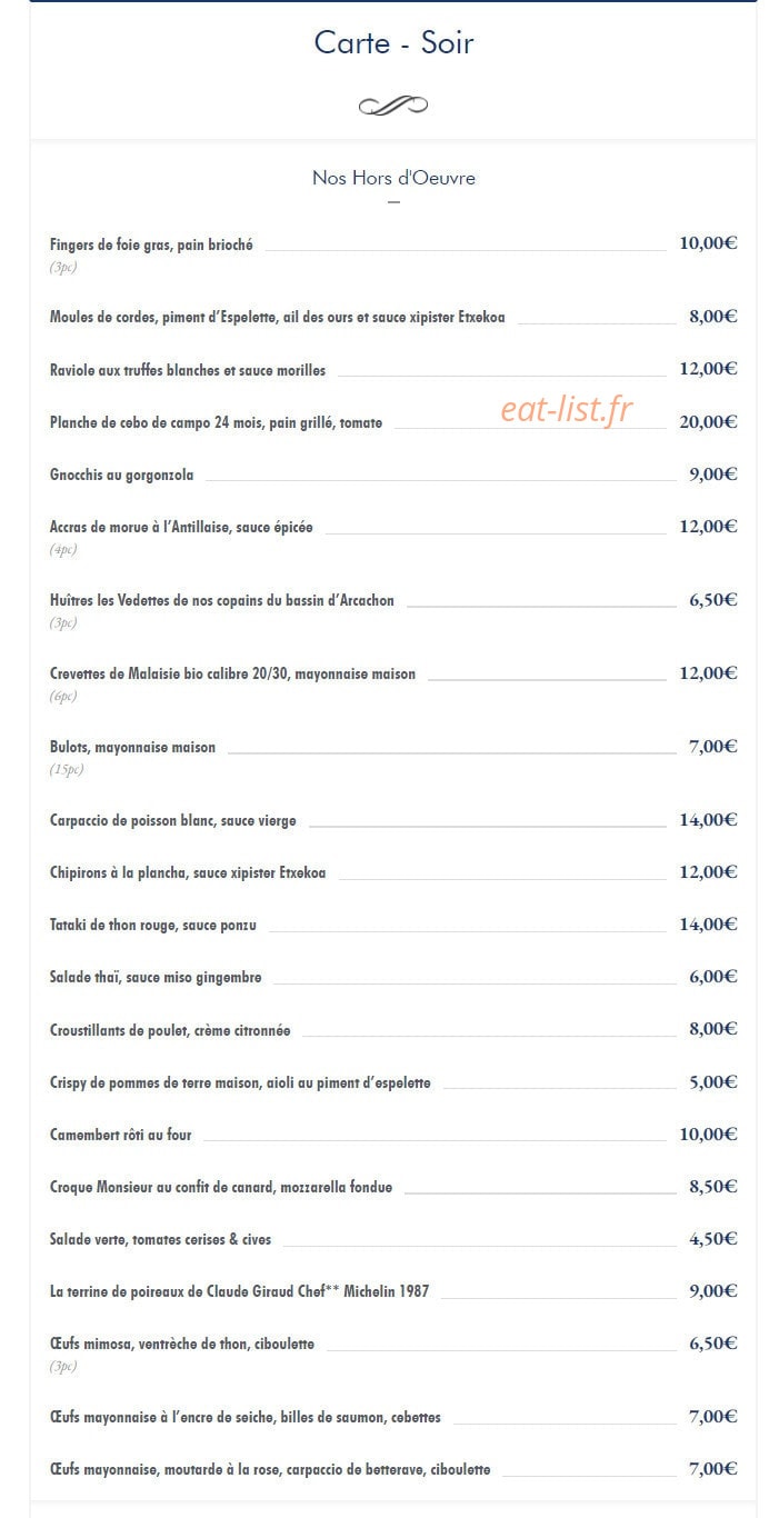 Bistroquet — carte page 3