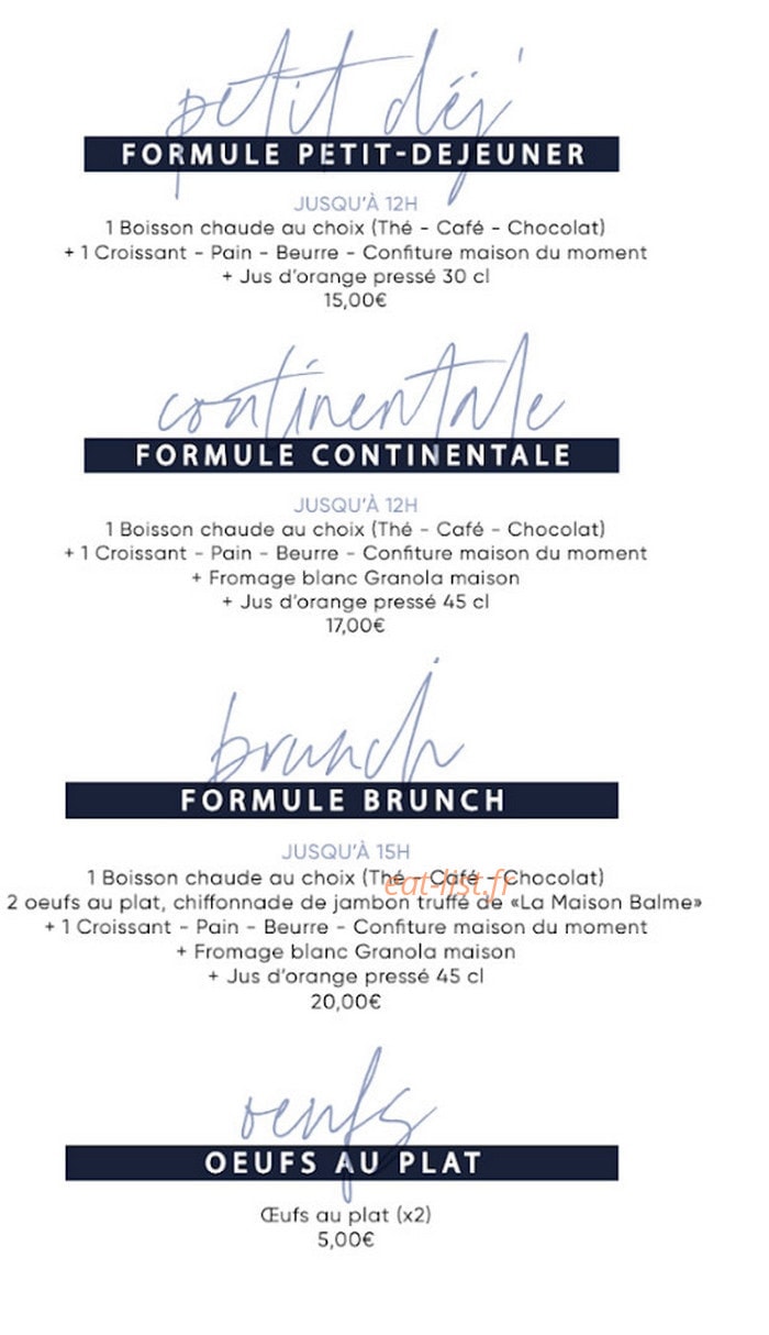 Bleu Café — carte page 2