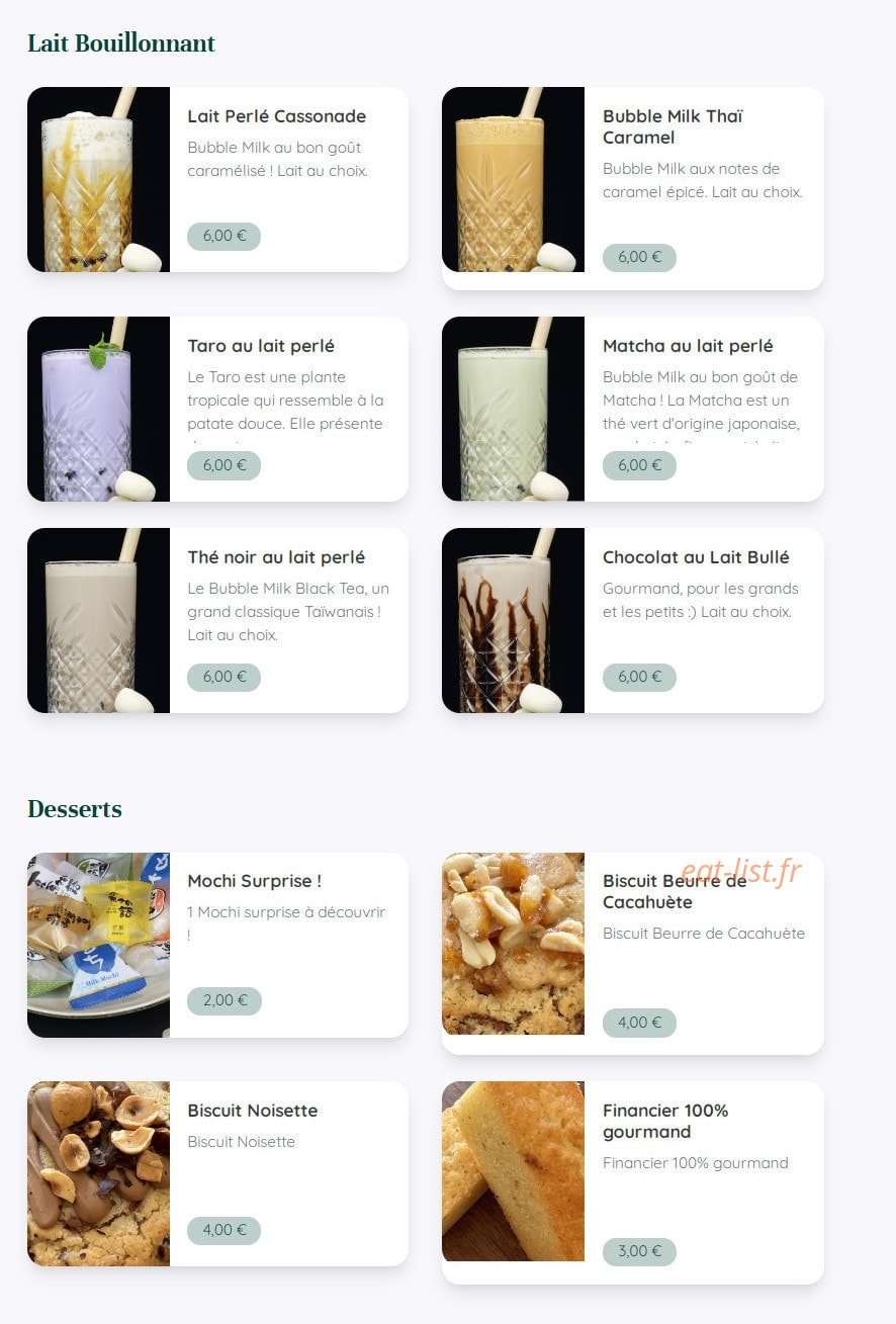 Bowl and tea — carte page 2