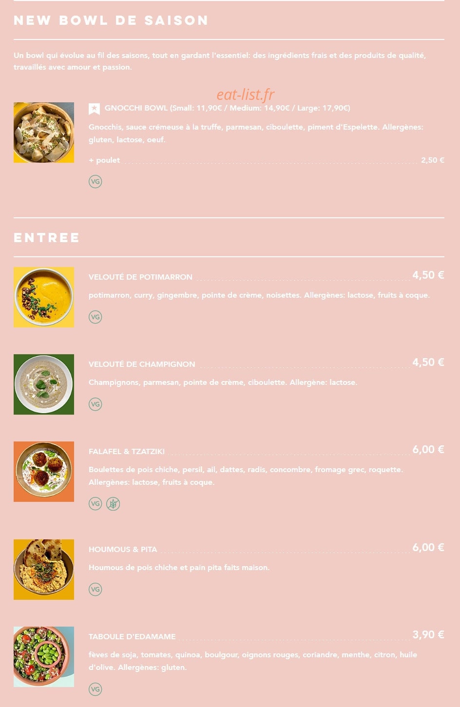 Bowl & Go — carte page 1