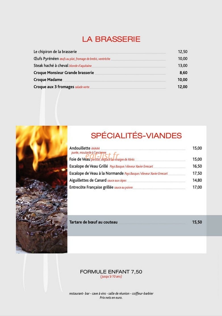 Brasserie d’Iraty — carte page 3