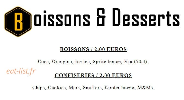 Burger de minuit — carte page 2