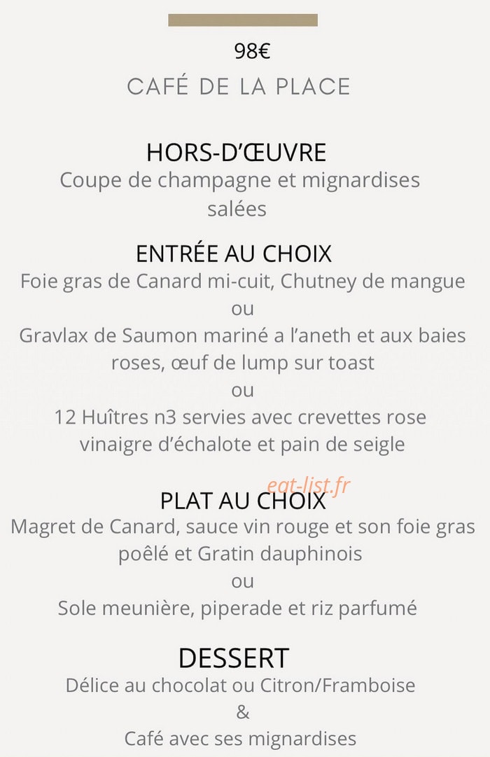 Café de la Place — carte page 1