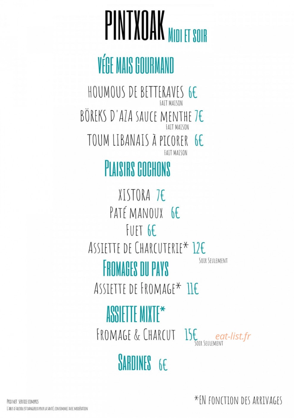 Charlie's — carte page 2