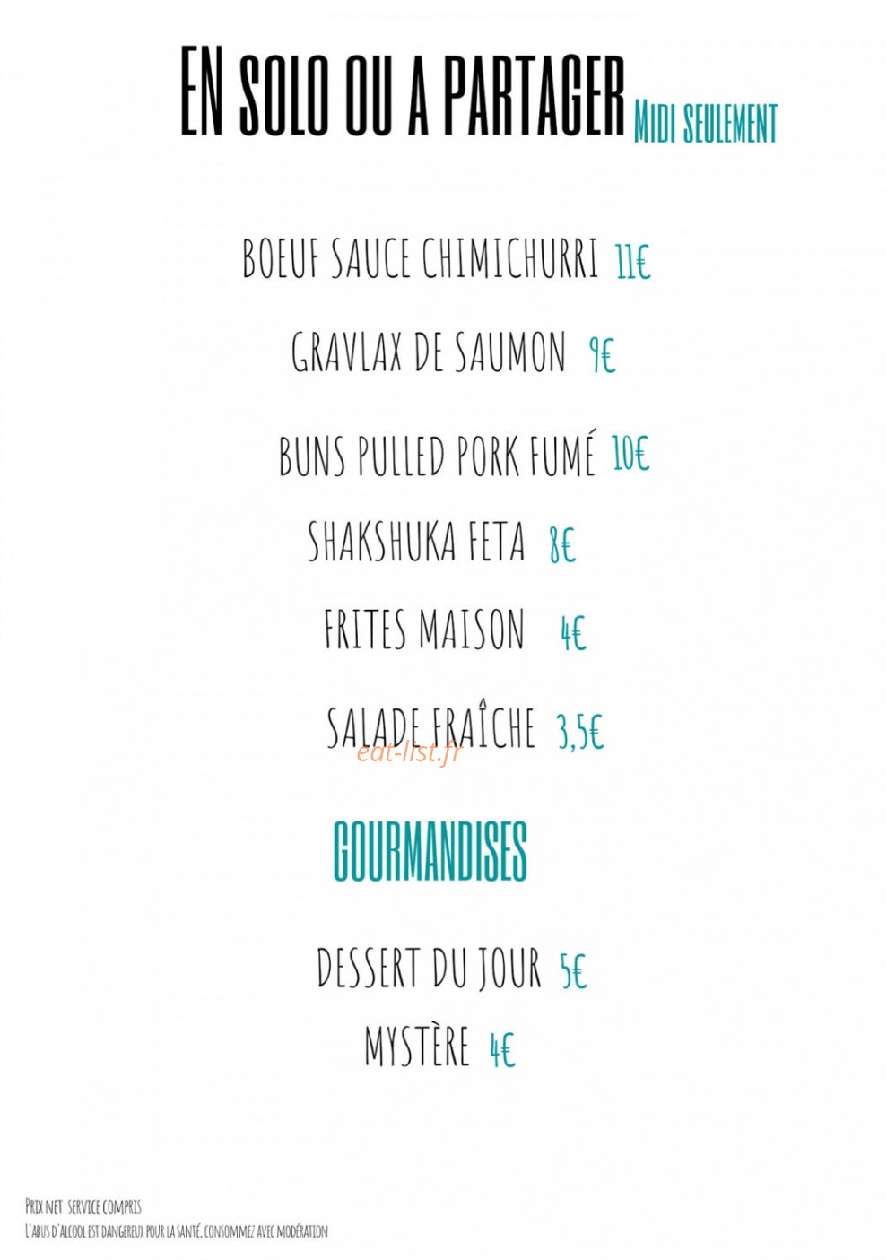 Charlie's — carte page 1