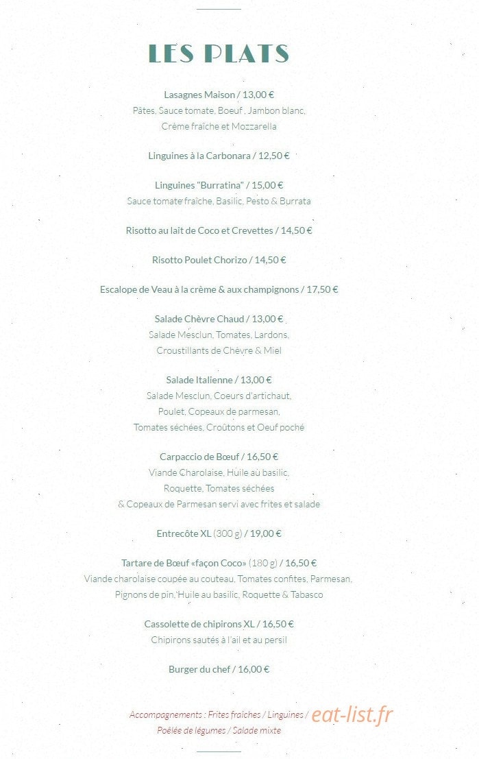 Chez Coco — carte page 5