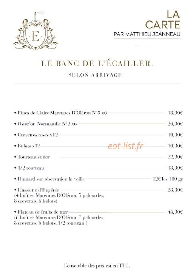 Chez Eugénie — carte page 1