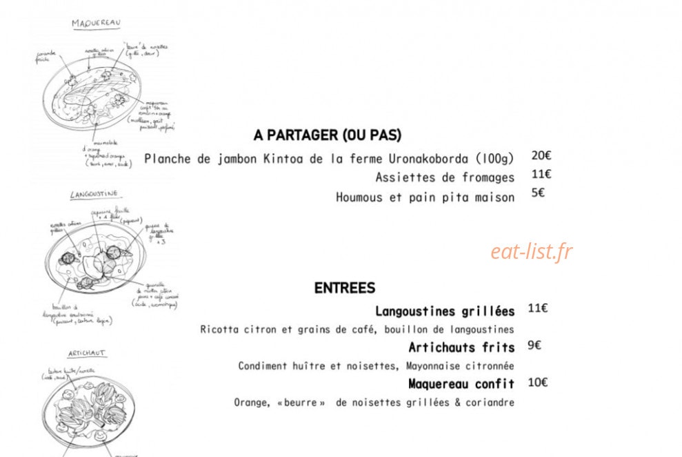 Chez Gaby — carte page 1