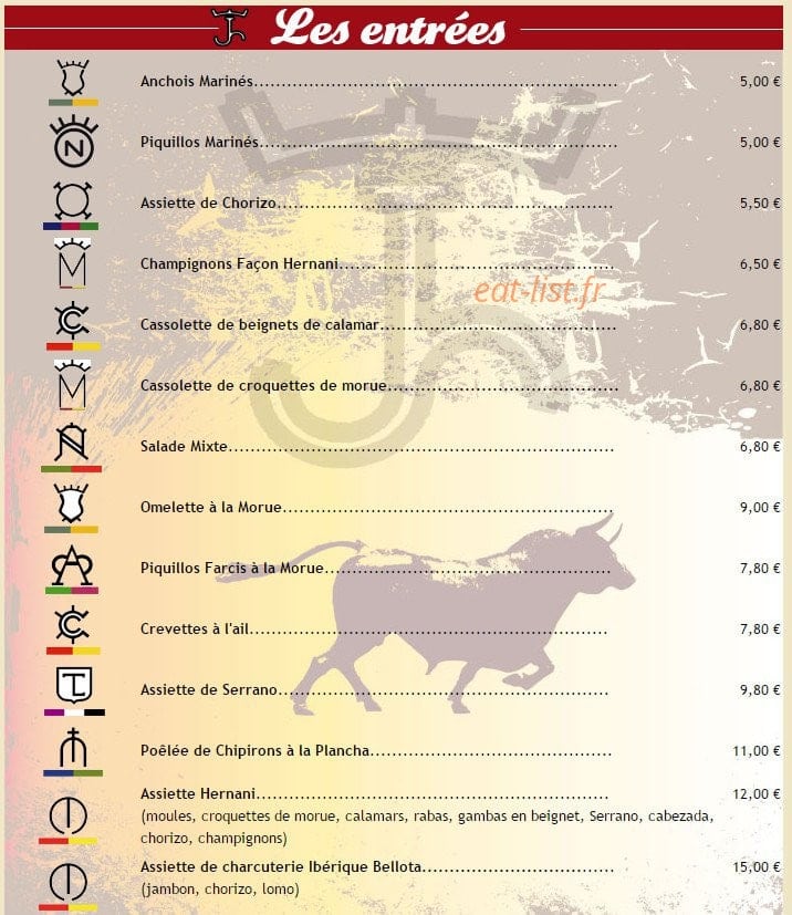 Cidrerie Hernani — carte page 1