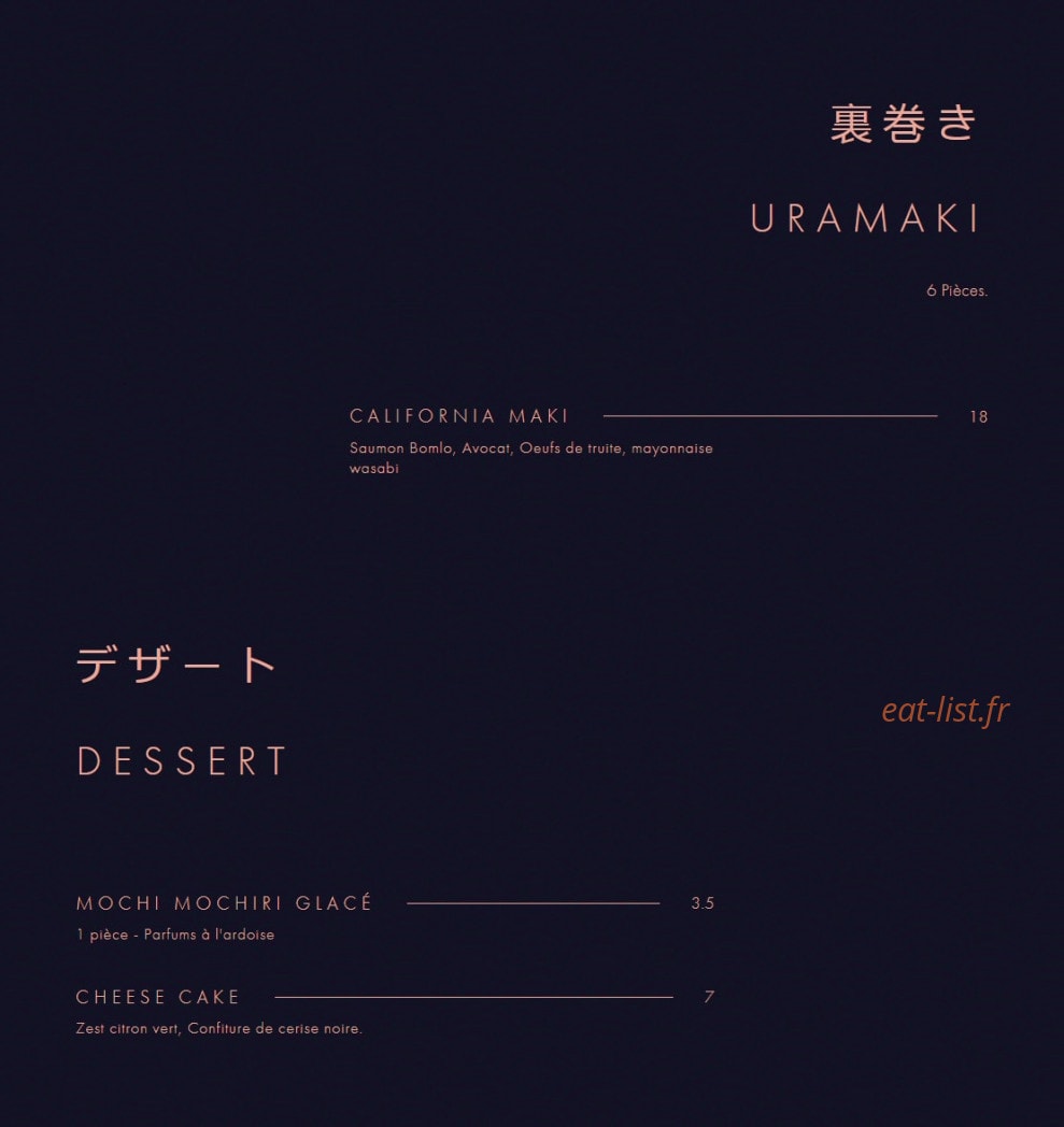 Comptoir Umami — carte page 6