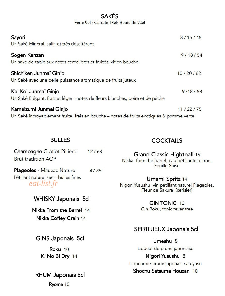 Comptoir Umami — carte page 8