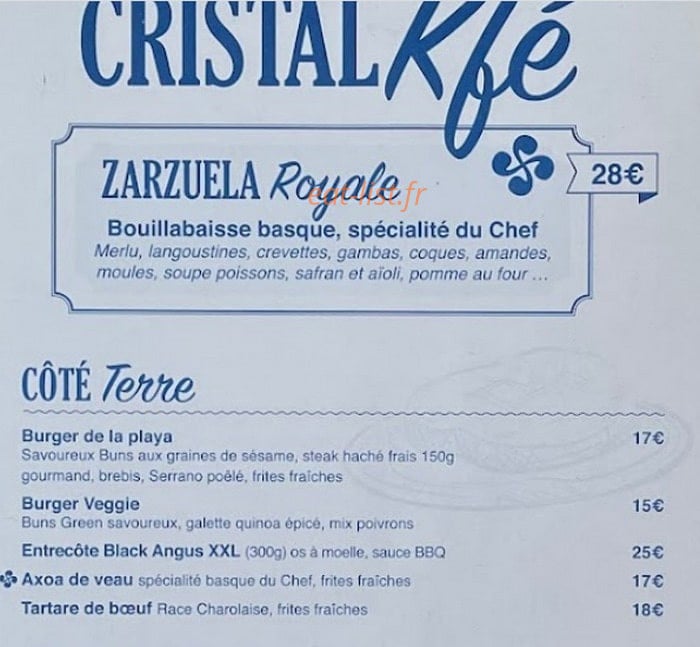 Cristal Kfé — carte page 3