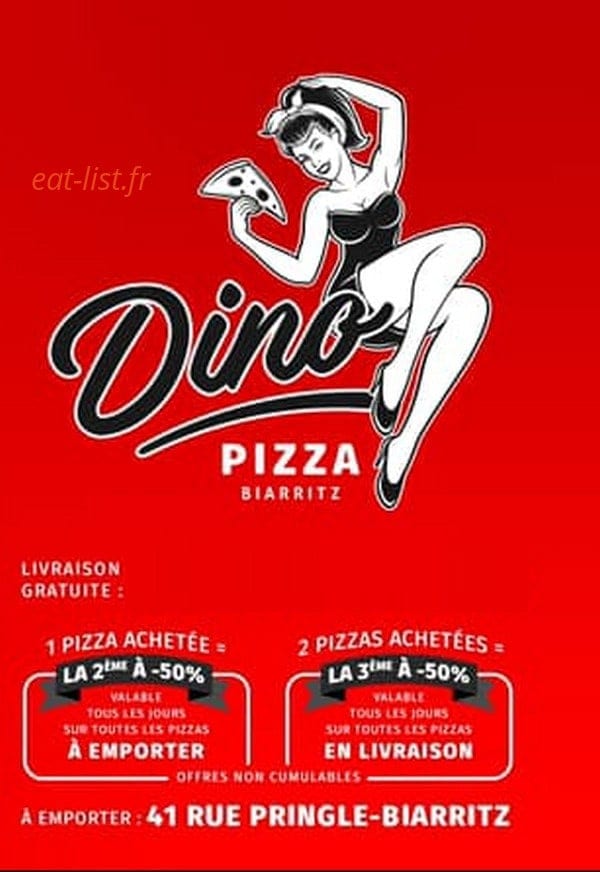 Dino Pizza — carte page 1