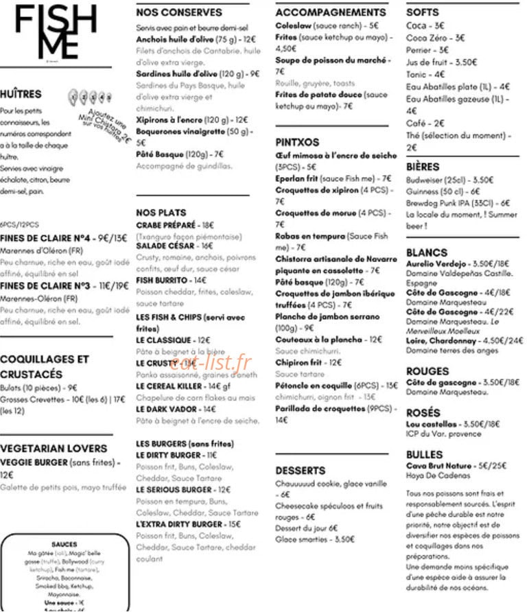 Fish Me — carte page 1