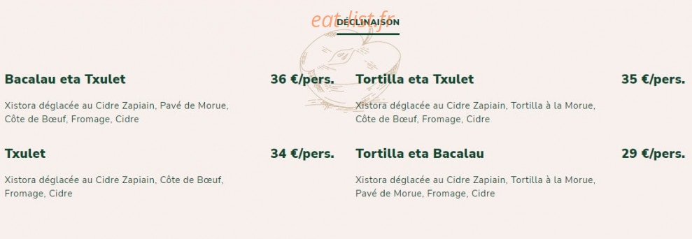 Kanbar Sagardotegia — carte page 2