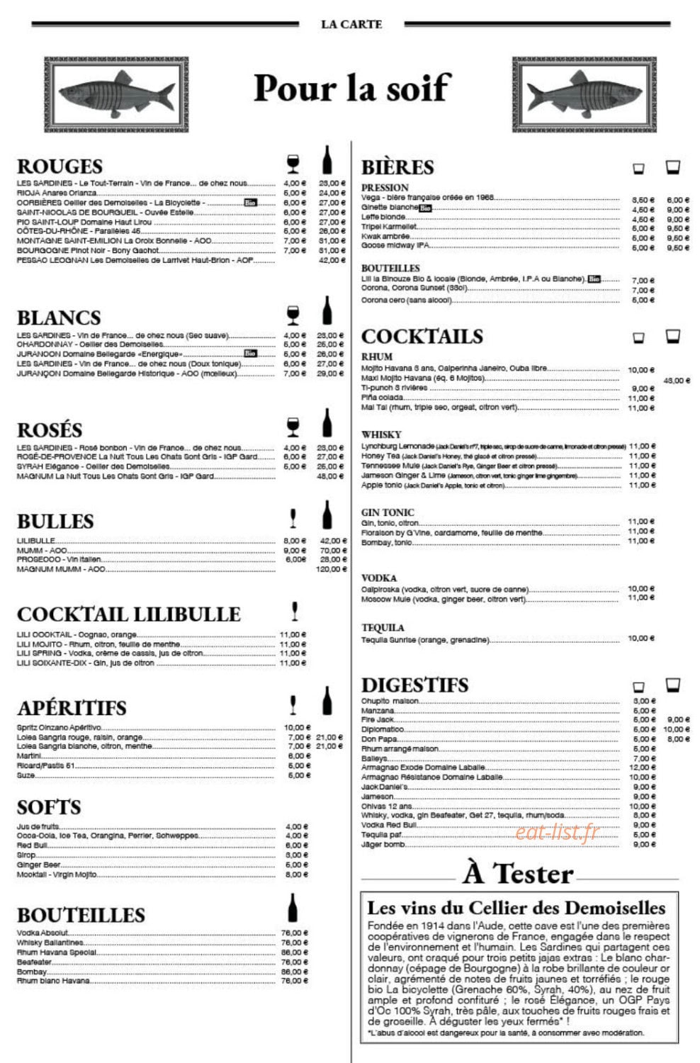 La Guinguette des Sardines — carte page 3