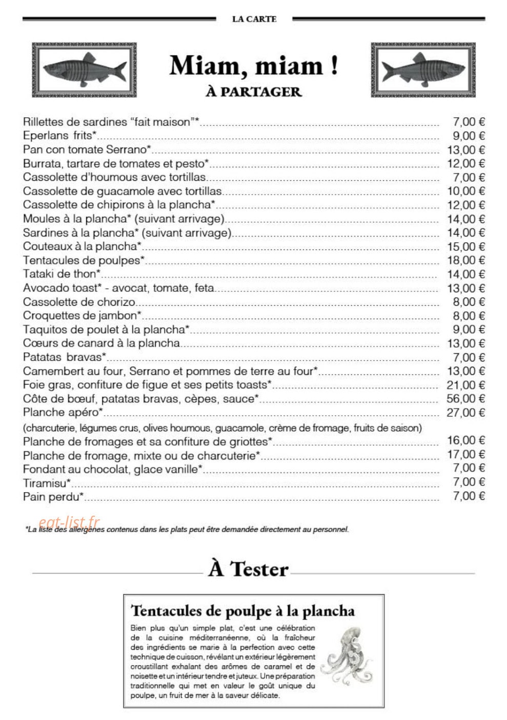 La Guinguette des Sardines — carte page 2