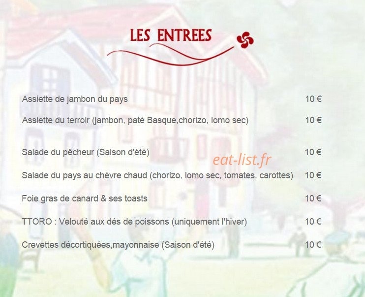 La Table Basque — carte page 2