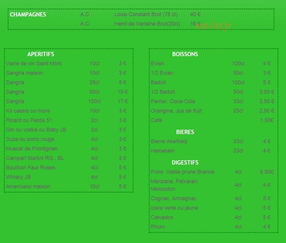 La Table Basque — carte page 6