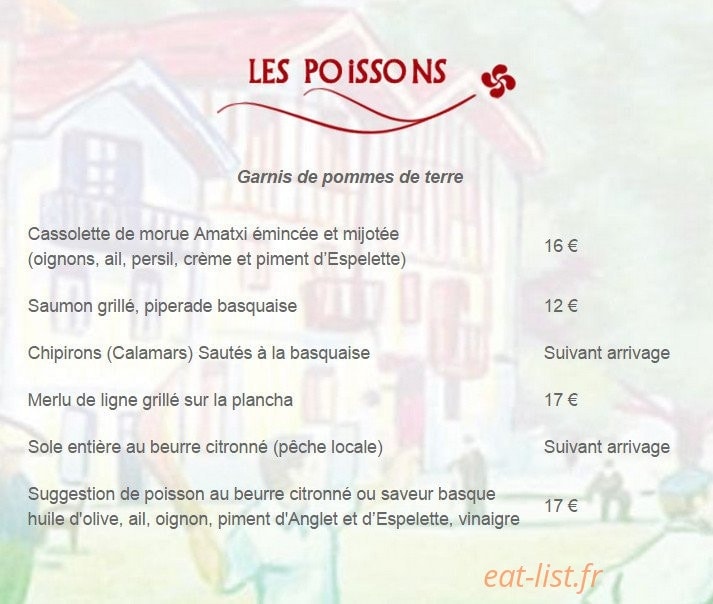 La Table Basque — carte page 3