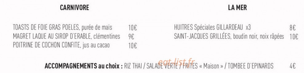 Le Bar de la Plage — carte page 3