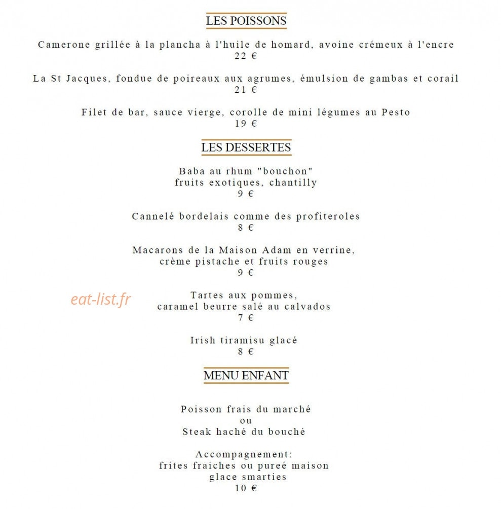 Le Bouchon Biarrot — carte page 2