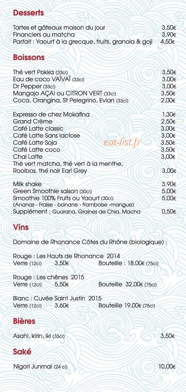 Le Comptoir Japonais — carte page 6