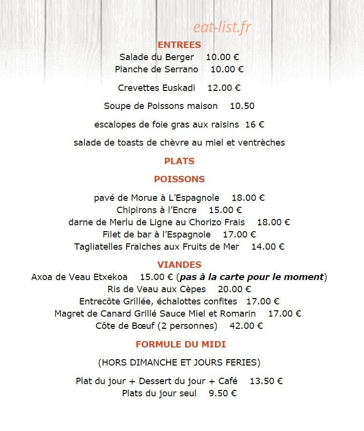 Le Crabe Tambour — carte page 1