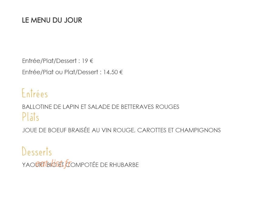 Le Pim'Pi Bistrot — carte page 2