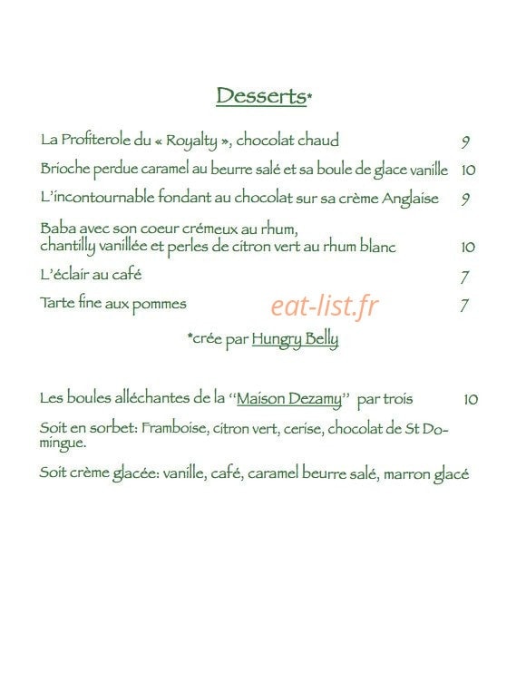 Le Royalty — carte page 4