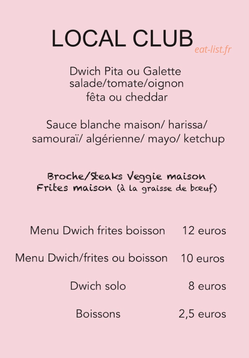 Local Club — carte page 1