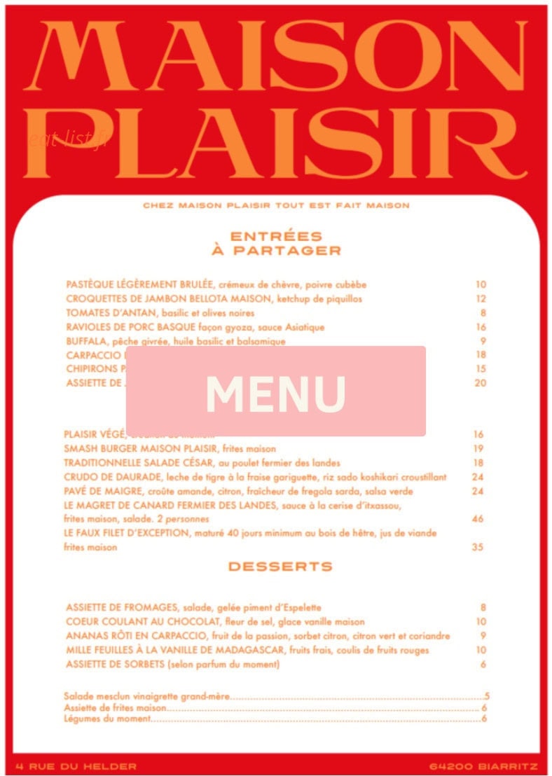 Maison plaisir — carte page 1