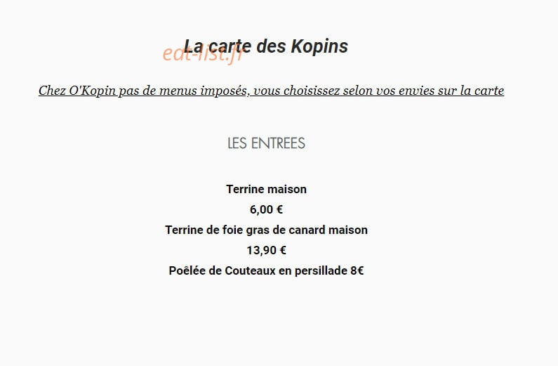 O'Kopin — carte page 3
