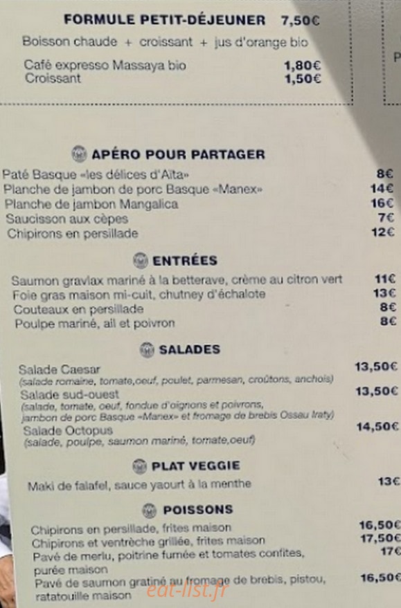 OctopusBiarritz — carte page 1